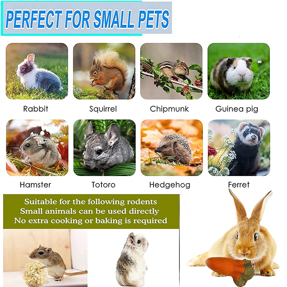 16PCS Small Animal Chew Toys for Hamsters, Guinea Pigs & Rabbits - Dental Care Rolling Balls for Teeth Grinding & Play - Perfect for Cages, Playpens & Exercise Time