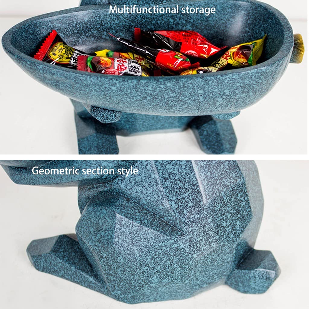 Resin Animal Key Holder & Jewelry Dish - Rabbit Figurine Storage Box for Keys, Earrings, Candy | Creative Home & Office Decor for Living Room, Bedroom, Desk | Perfect Birthday Gift Idea