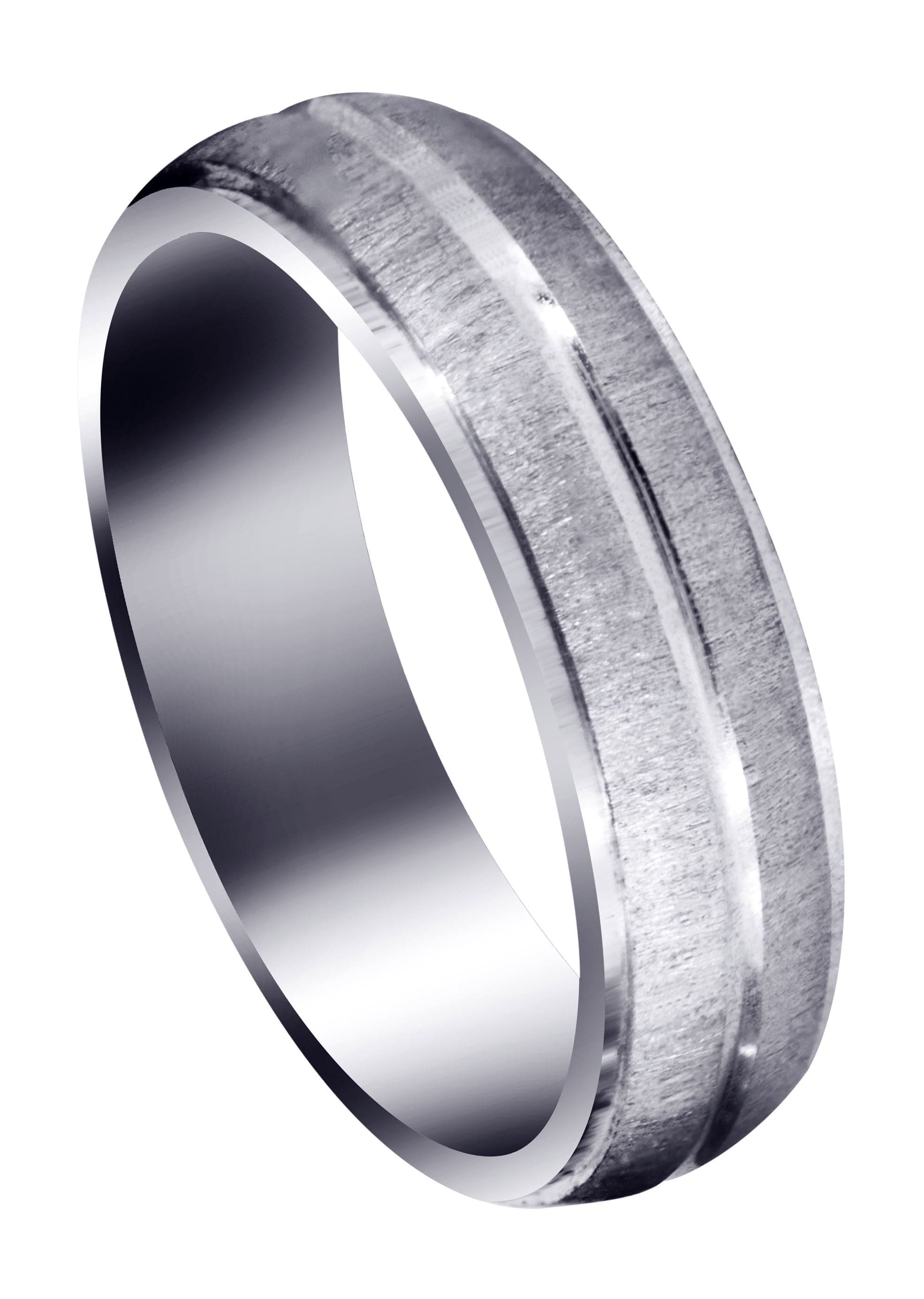 Simple Carved Men's Wedding Band - Cross Satin Finish Aaron Ring for Him | Perfect for Engagements, Anniversaries & Everyday Wear