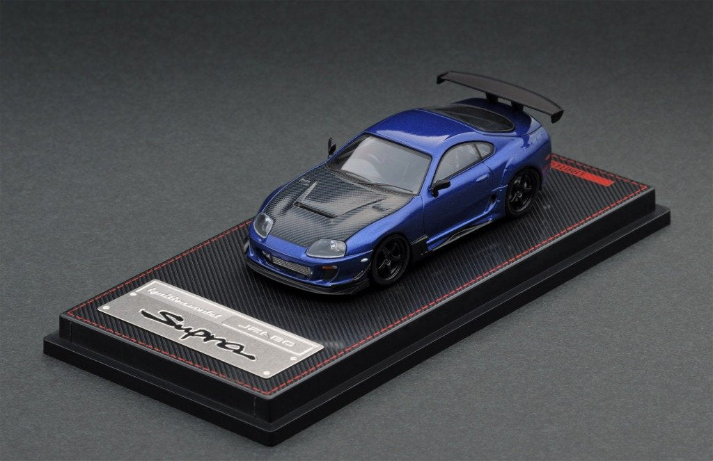 1:64 Toyota Supra JZA80 RZ Blue Metallic Diecast Model Car - Collectible Toy Vehicle for Display, Racing Games & Gift Giving