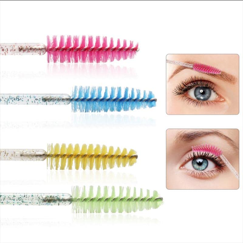Ghelonadi Professional Mascara Wands & Eyelash Brushes - 50pcs Multicolor Spoolies for Eyelash Extensions, Eyebrow Grooming & Makeup Application - Perfect for Salons, DIY Beauty & Professional Makeup Artists