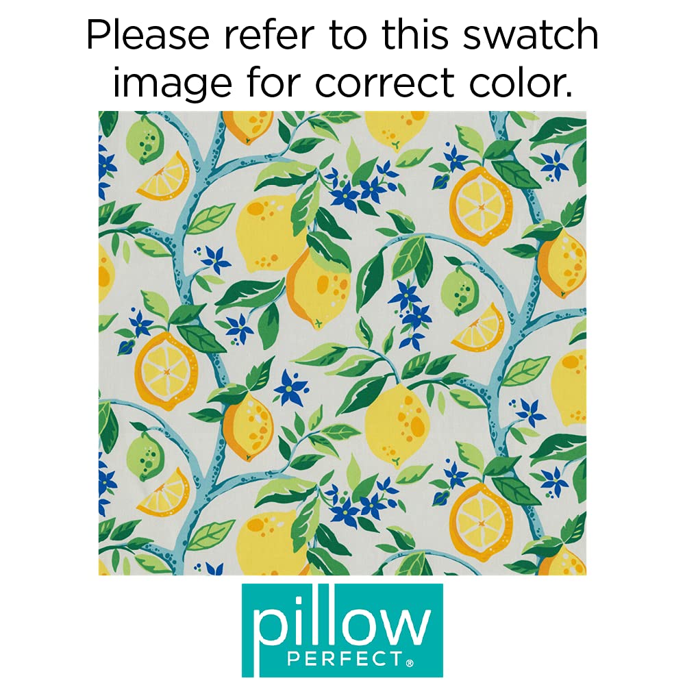 Pillow Perfect Yellow Tufted Seat Cushions for Outdoor & Indoor Use - 19x18.5 Inch Square Back Cushions (Set of 2) - Perfect for Patio Furniture, Garden Chairs, and Living Room Decor