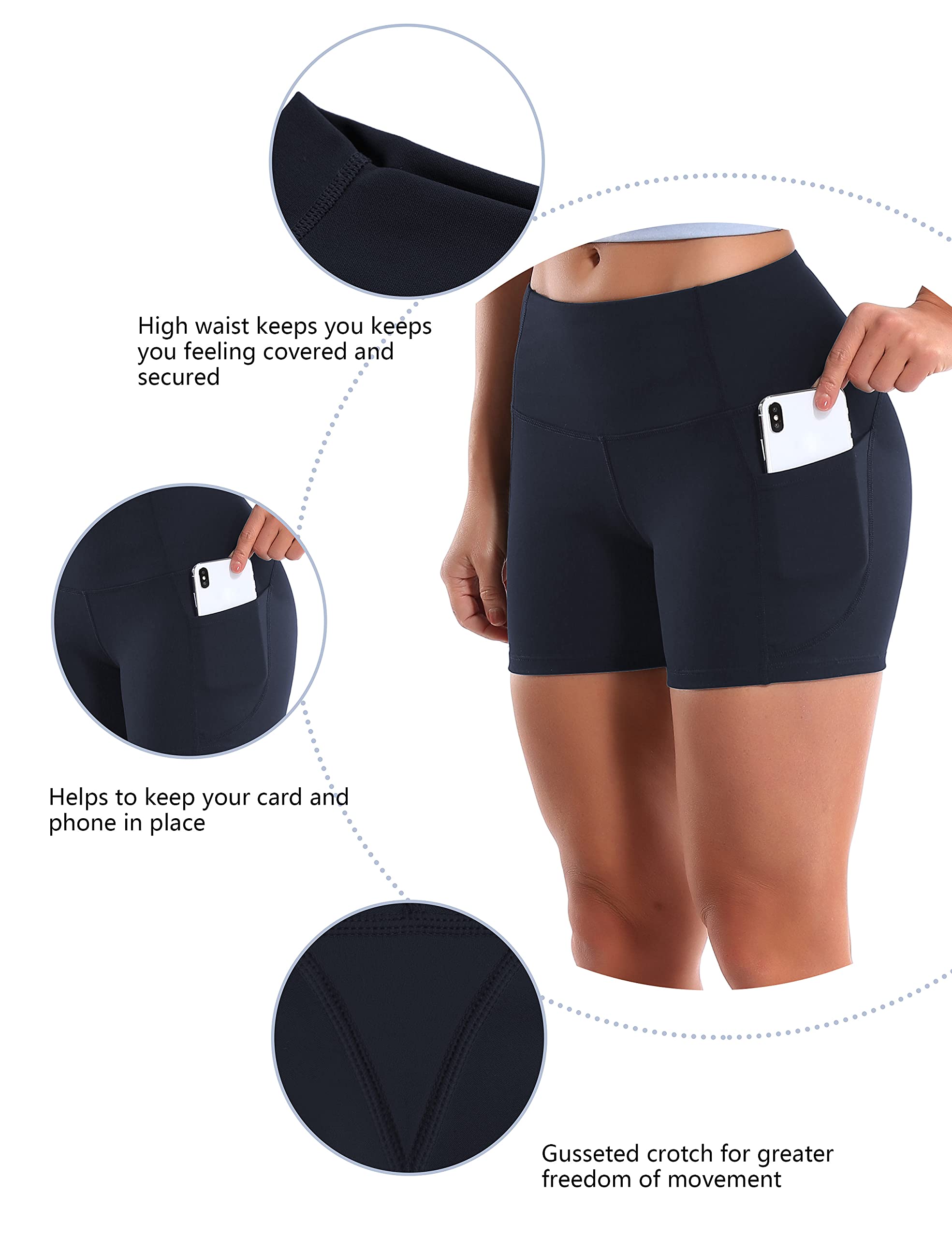 BUBBLELIME Women's High Waist Tummy Control Yoga Shorts - 2.5