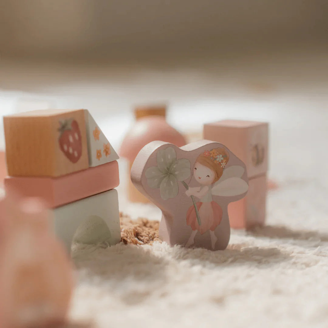 Fairy Garden Wooden Building Blocks Set - Creative Kids Educational Toys for Imaginative Play & Learning - Perfect for Indoor & Outdoor Playtime