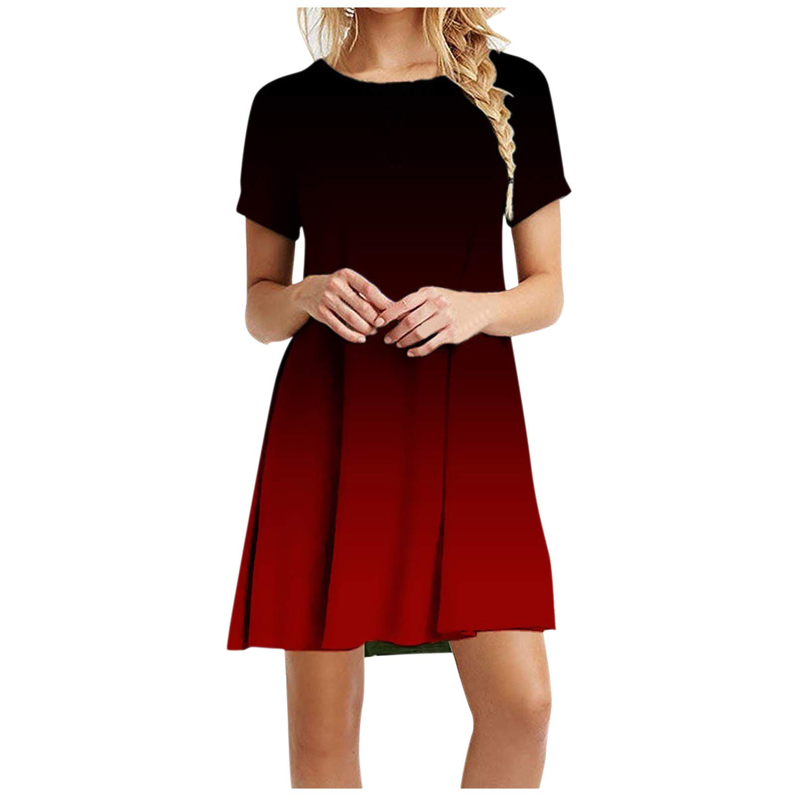 Sparkly Glitter Party Dress for Women - Casual Loose Fit O-Neck Short Sleeve Gradient Mini Dress | Perfect for Brunch, Holiday Parties, Date Nights & Winter Events
