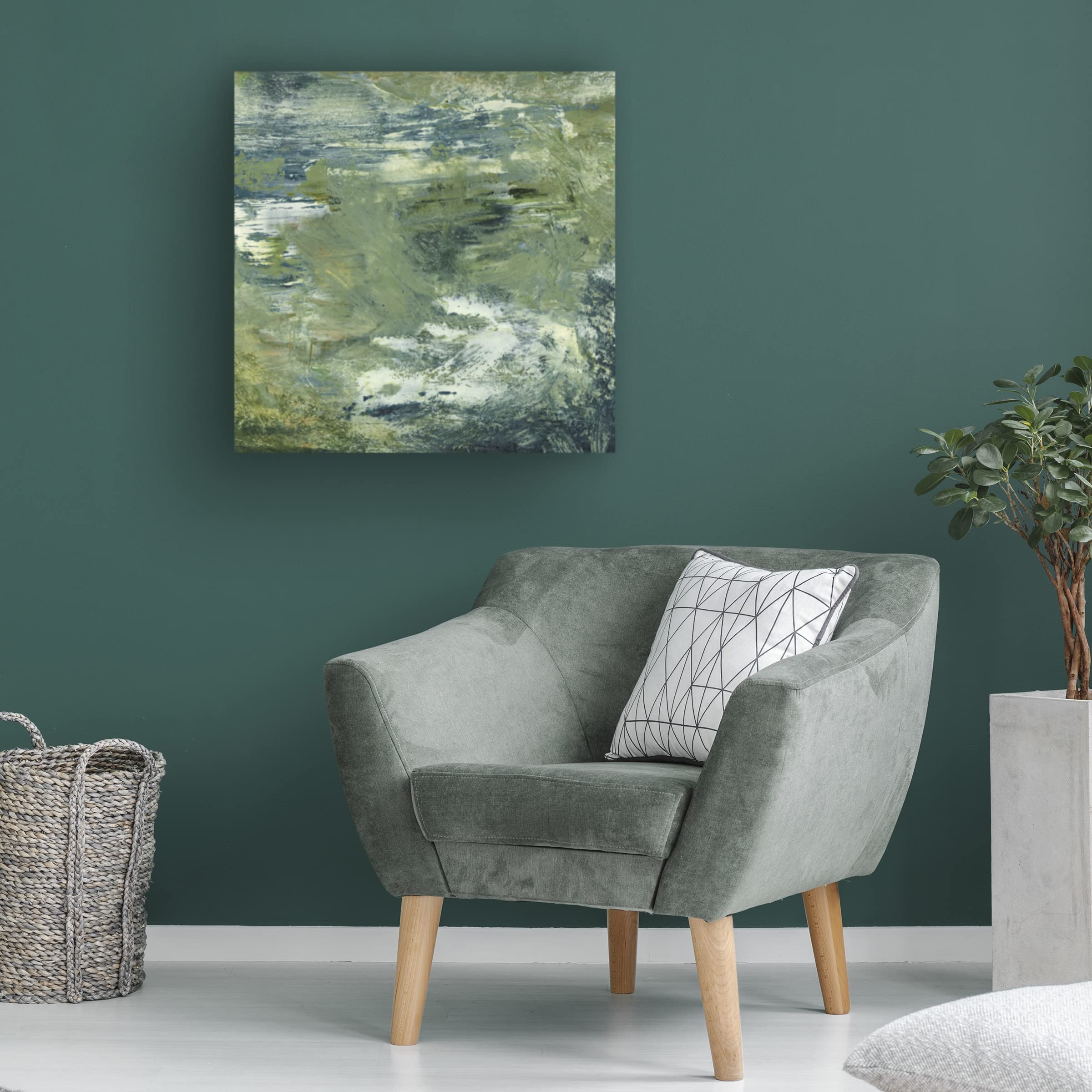 Sharon Gordon 'Encaustic Tile In Green II' Canvas Wall Art Print - Modern Abstract Home Decor for Living Room, Bedroom & Office