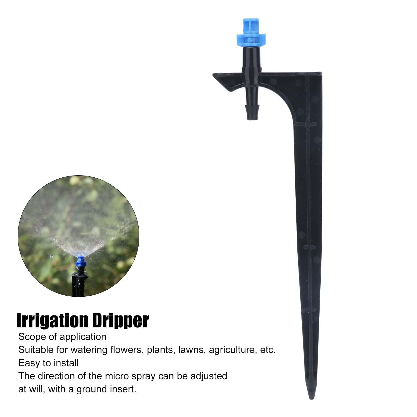 CHICIRIS 20Pcs Adjustable Drip Irrigation Emitters - 90 Degree Blue Garden Sprinklers with Ground Insert for Fruit Trees, Vegetables & Flower Beds | Water Saving Solution for Home Gardening & Greenhouse Use