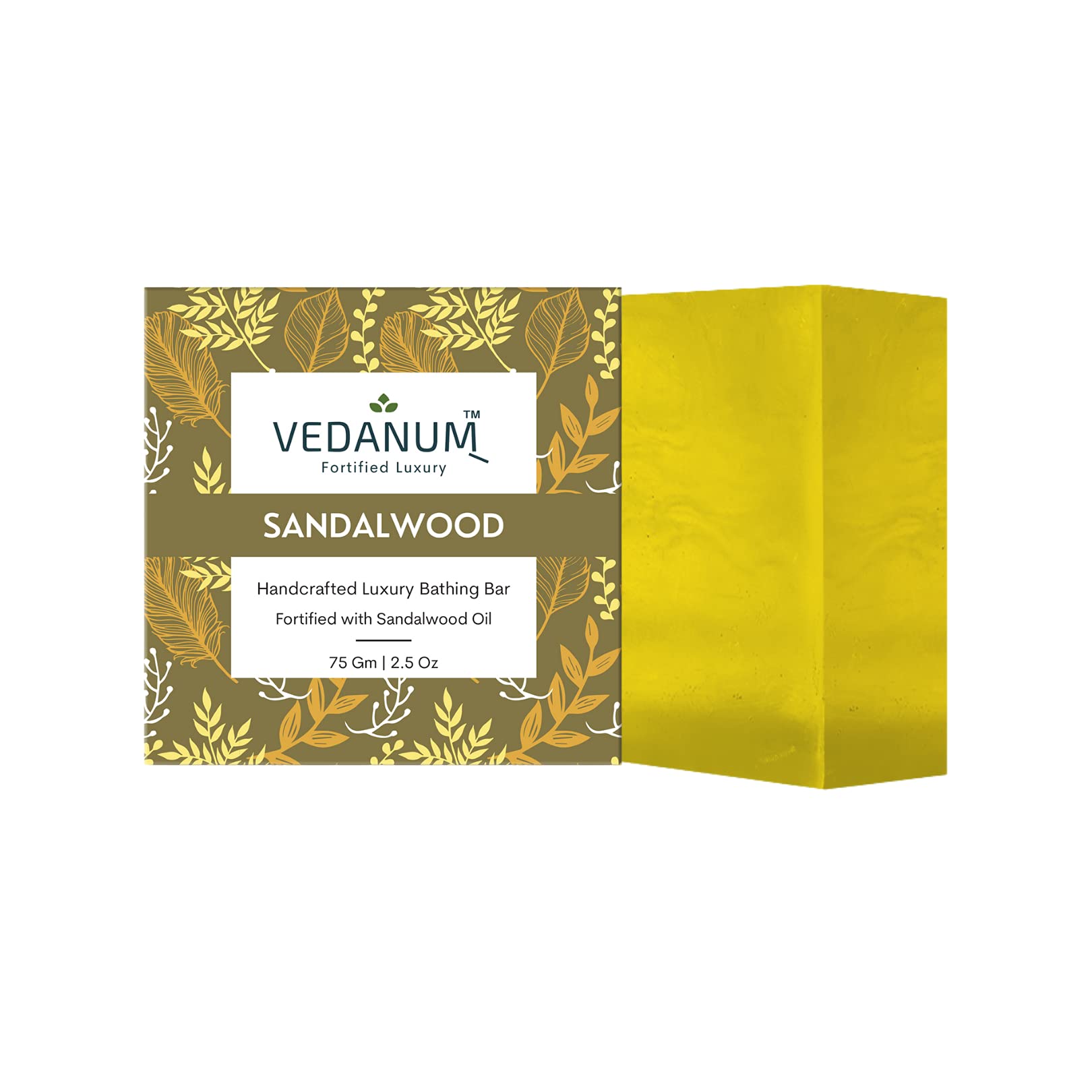 VEDANUM Handmade Sandalwood & Turmeric Soap - Natural Luxury Bath Bar for Skin Brightening & Acne Relief - Perfect for Spa, Gifts & Daily Skincare Routine