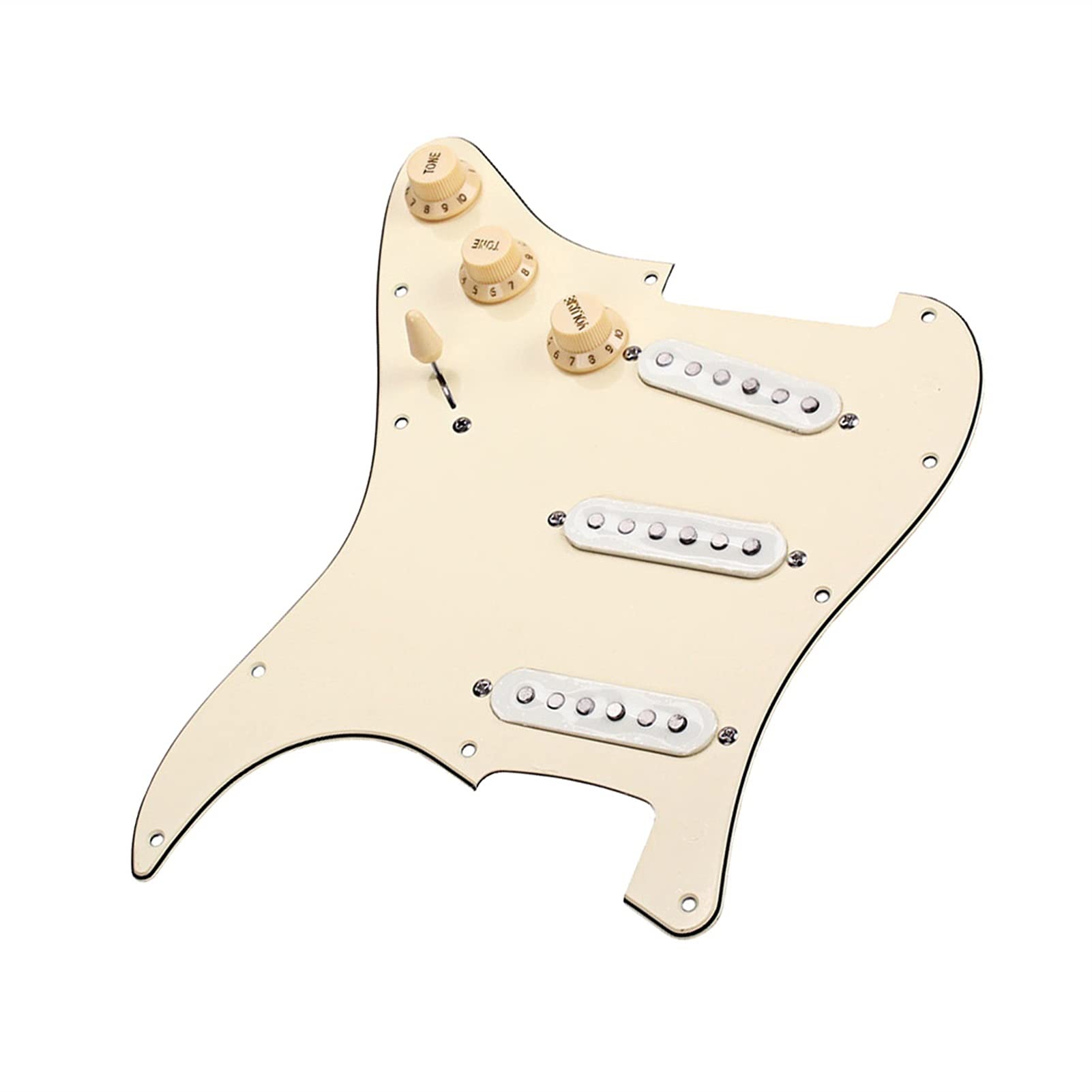 Prewired SSS Pickguard with Alnico V Single Coil Pickups - Complete Electric Guitar Pickup Set for Fender Stratocaster | Perfect for Upgrades & DIY Guitar Mods