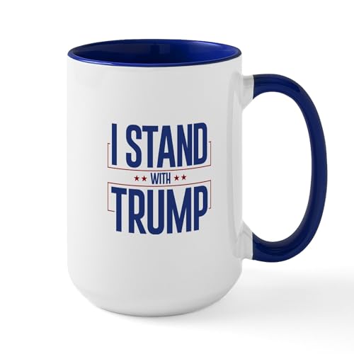 White/Navy Inside - I Stand With Trump Mug