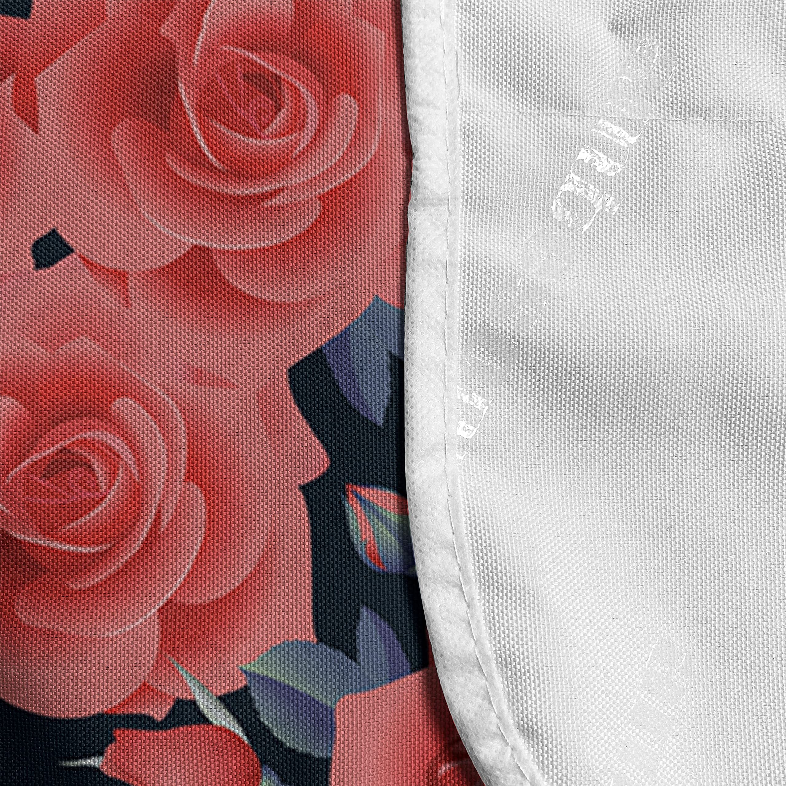 Ambesonne Floral Microwave Oven Cover - Romantic Roses Design, Waterproof Kitchen Organizer with Pockets, 36