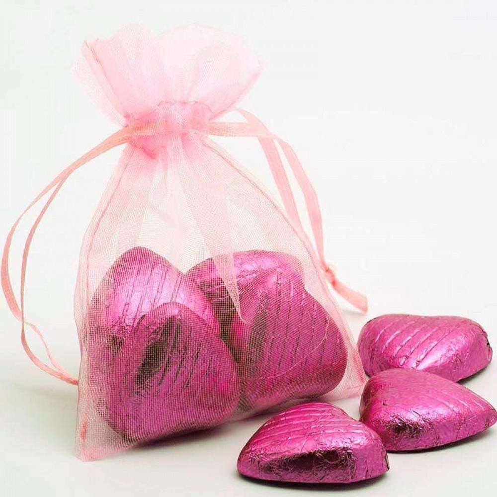 50 Pcs 5x7 Inch Blush Organza Drawstring Bags - Wedding Favors, Jewelry Pouches, Candy Gift Bags for Bridal Showers, Baby Showers & Party Decorations