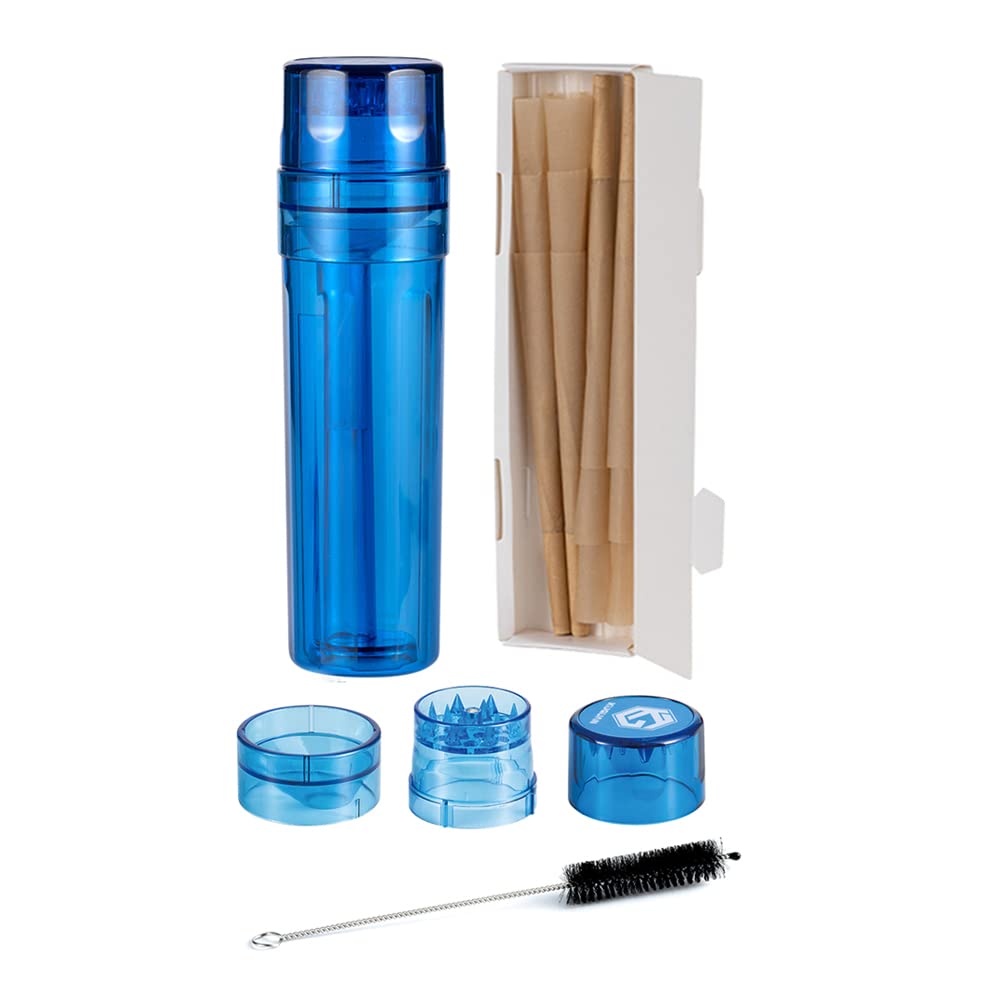 Premium Portable Spice Grinder & Pre-Roll Cone Loader - Electric Herb Grinder with Free 12 Pre-Roll Cones - Perfect for Home Use, Travel & DIY Rolling