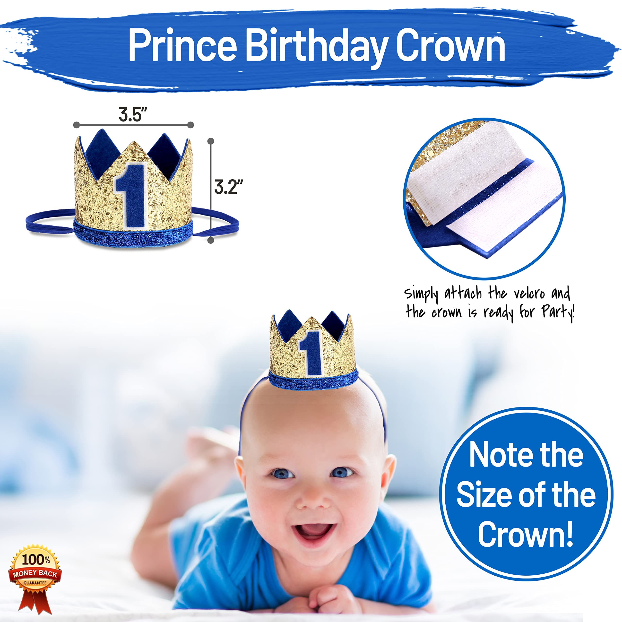 1st Birthday Cake Smash Set for Baby Boy | First Birthday Balloon Box with 24 Balloons | Baby Boy Birthday Party Decorations | Perfect for 1st Birthday Photoshoot & Celebration