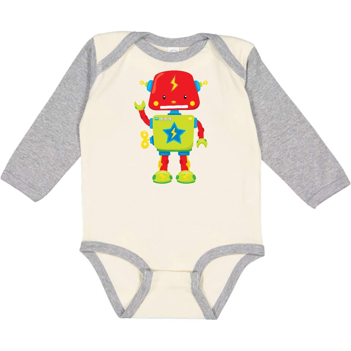 Inktastic TOY ROBOT Long Sleeve Baby Bodysuit - Soft Cotton Infant Onesie for Boys & Girls - Perfect for Playtime, Daycare & Family Photos