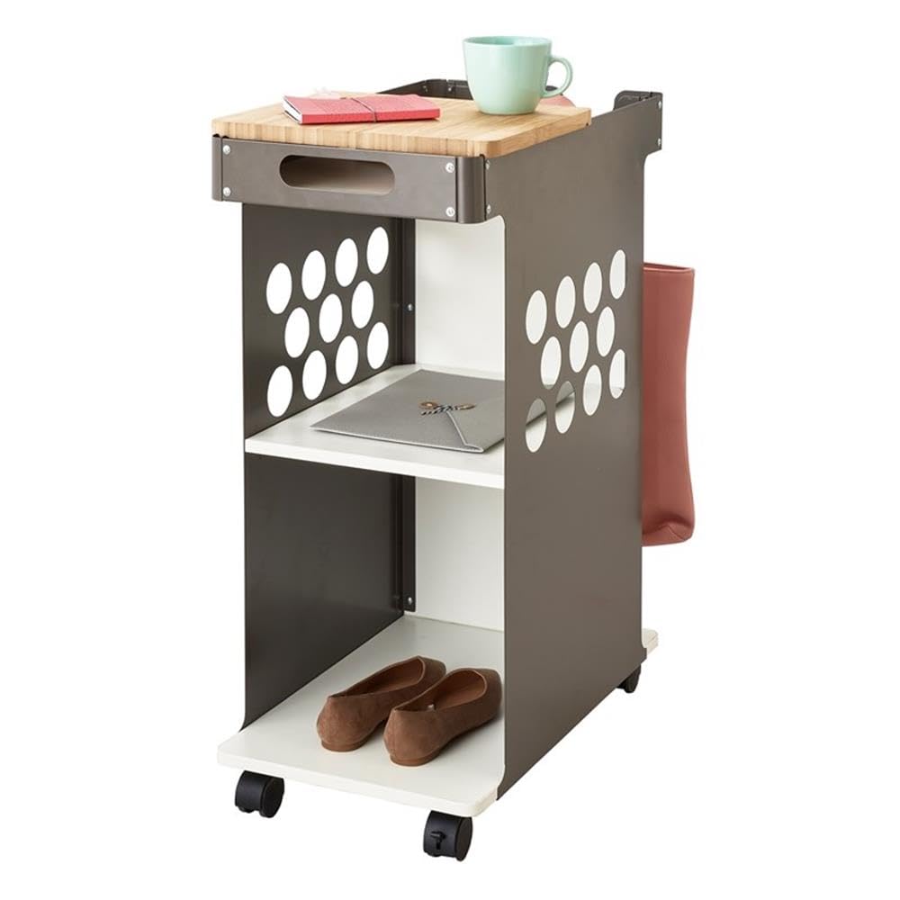 UrbanPro Mini Rolling Storage Cart with Steel Panels - Compact Mobile Organizer for Kitchen, Bathroom, Office & Dorm Room - Silver Finish
