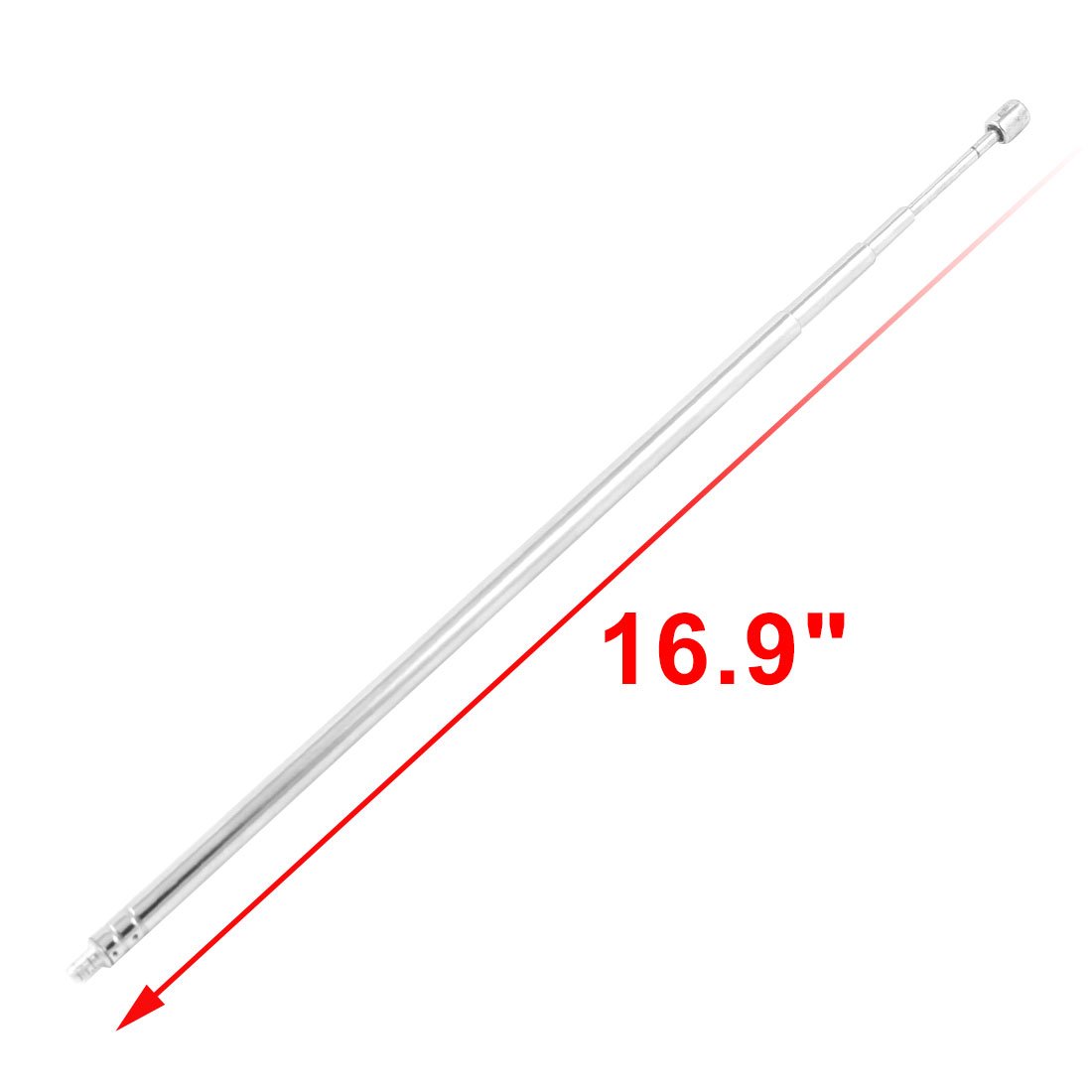 uxcell 4 Section 43cm Universal Telescopic Antenna - Replacement for TV, FM Radio, Scanner & Remote Control - 3mm Threaded Rod for Enhanced Signal Reception at Home or Office