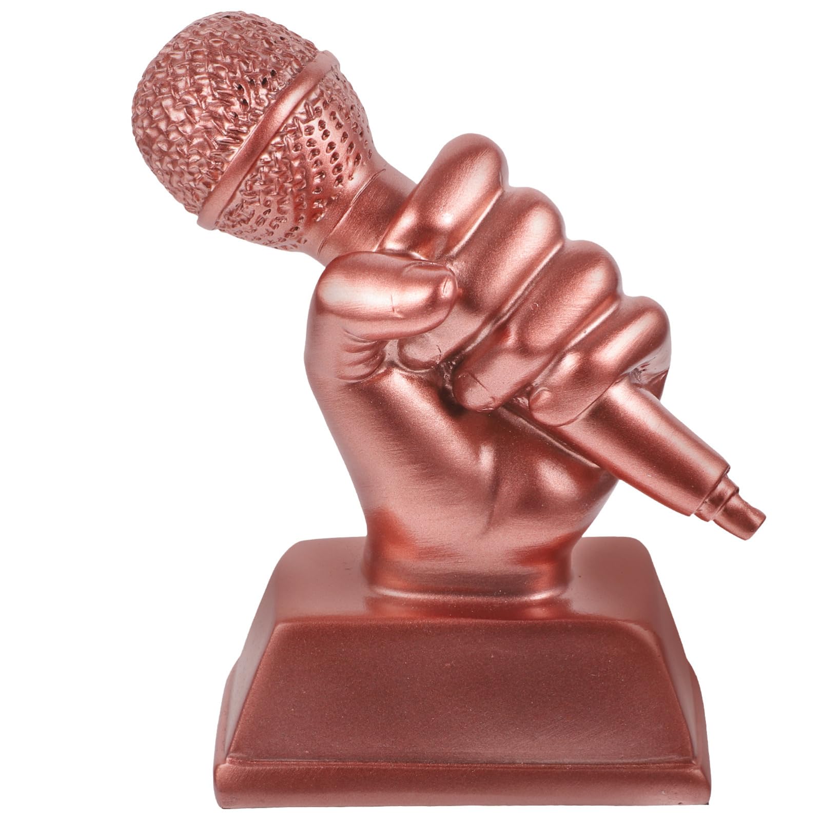 Yardwe 5-Piece Resin Craft Trophy Set - Kids Award Trophies, Golden Musical Microphone Decor, Singing Competition Prize - Perfect for Children's Room Decor, Talent Show Awards & Party Favors