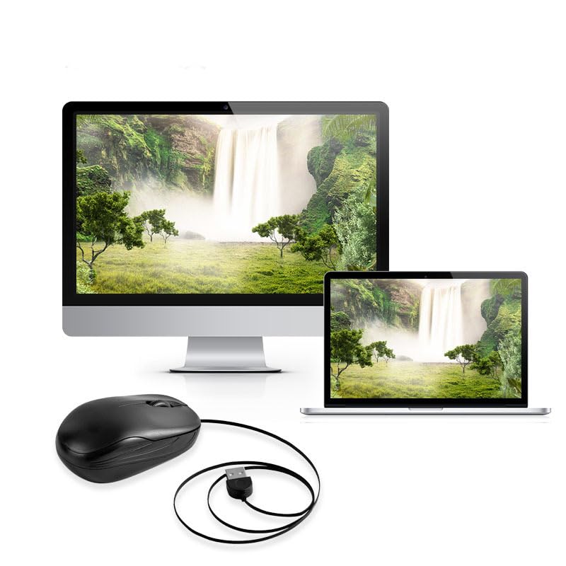 Wired USB Computer Mouse - Silent Ergonomic Gaming Mouse for Laptop & PC | Portable USB Optical Mouse for Office, Gaming, and Home Use