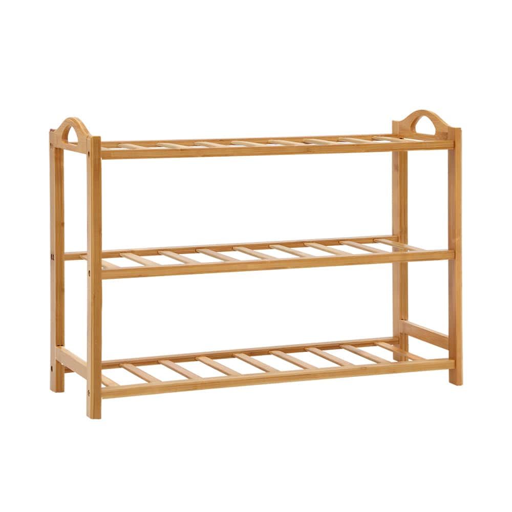 Artiss 3-Tier Bamboo Shoe Rack Organizer - Sturdy Wooden Shelf for Entryway, Closet & Bedroom Storage - Space Saving Shoe Organizer for Home & Office