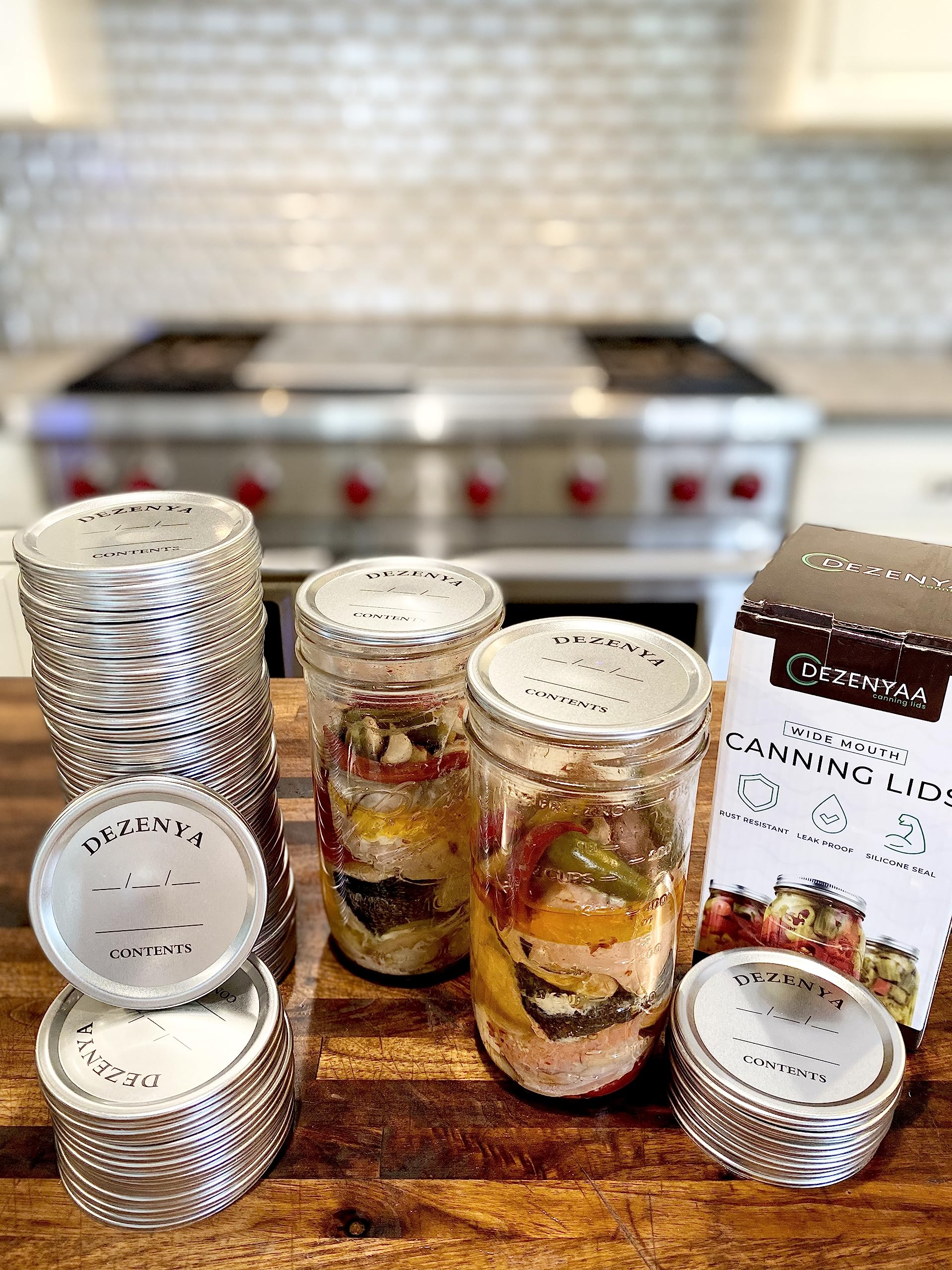 100-Pack WIDE Mouth Canning Lids - Premium Metal Lids with Strong Silicone Seals for Mason Jars | Airtight Food Preservation & Long-Term Storage | Ideal for Pickling, Canning Fruits, Vegetables & Meal Prep