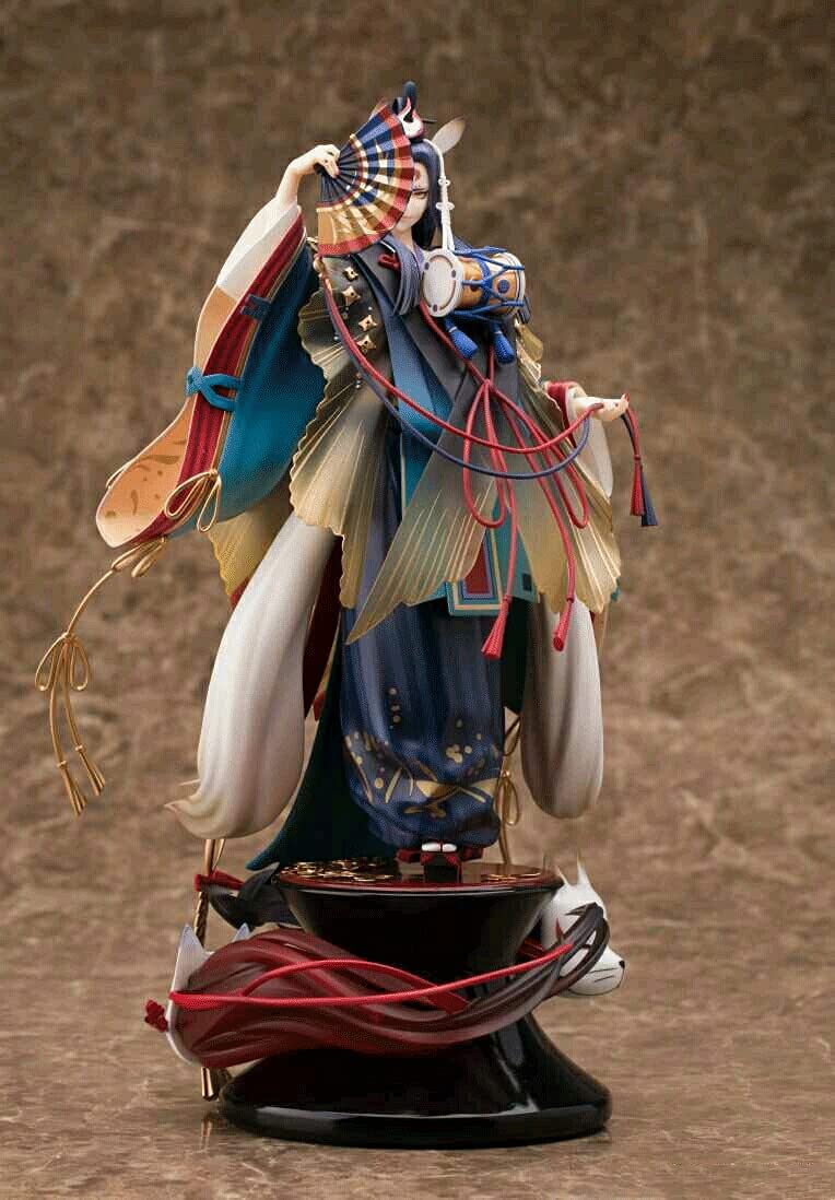 YESTGE 30cm Japanese Style Onmyoji Tamamono Mae Nine-Tailed Fox PVC Action Figure - Anime Collectible Model Doll, Handmade Game Decoration Gift for Anime Fans | Perfect for Shelf Display, Gaming Room Decor, and Otaku Collections