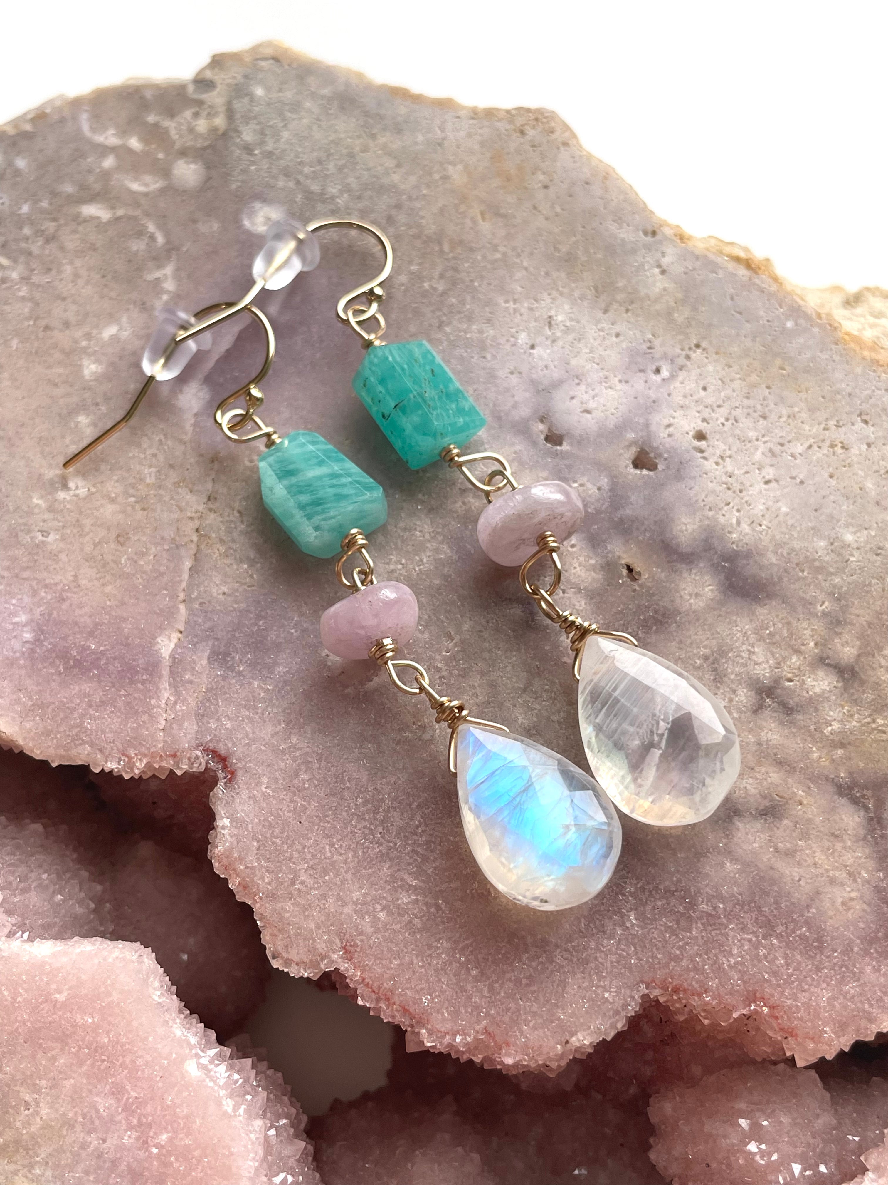 Natural Raw Crystal Dangle Earrings for Women - Boho Chic Handmade Gemstone Jewelry | Perfect for Parties, Weddings & Everyday Wear
