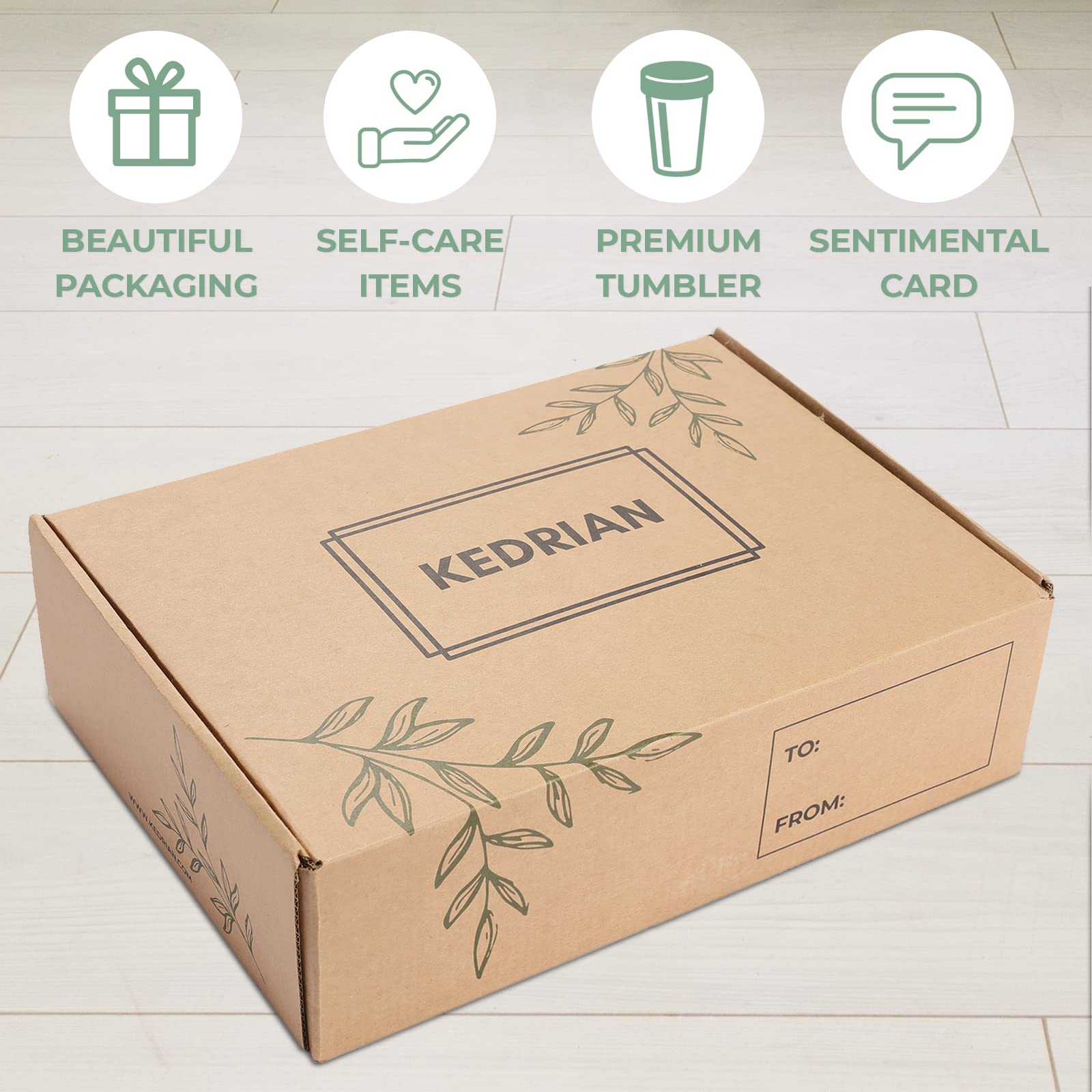 KEDRIAN New Mom Gift Box - Thoughtful Postpartum Care Package for Women, Perfect Push Present for First-Time Moms, Pregnancy & After Birth Essentials - Ideal for Hospital, Home Recovery & Baby Shower Gifts