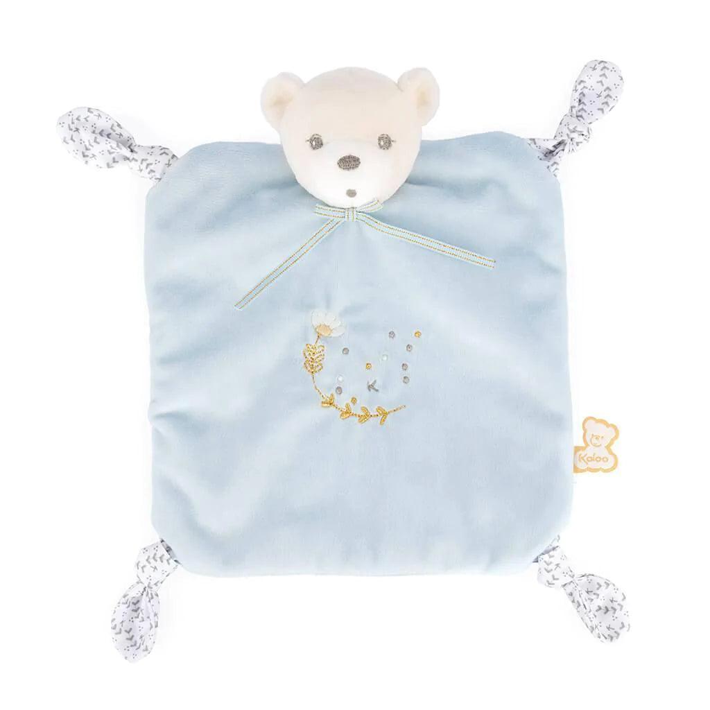 Kaloo Perle Small Blankie Bear - Soft Plush Baby Security Blanket in Blue | Comforting Cuddle Toy for Newborns & Toddlers | Perfect for Naptime, Travel & Soothing