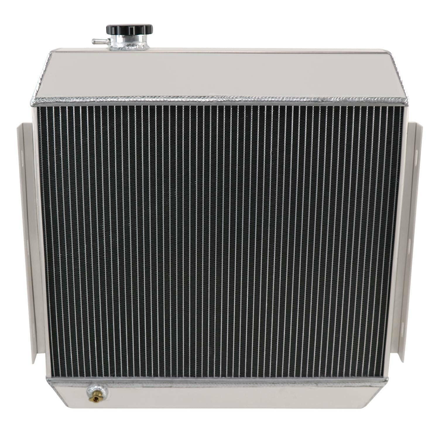 High-Performance 3-Row Aluminum Radiator for 1955-1957 Chevy Nomad, Bel Air & Del Ray - Fits 4.3L & 4.6L V8 Engines - Includes Cooling Fan Shroud & Relay Kit - Perfect for Classic Car Restoration & Hot Rod Upgrades