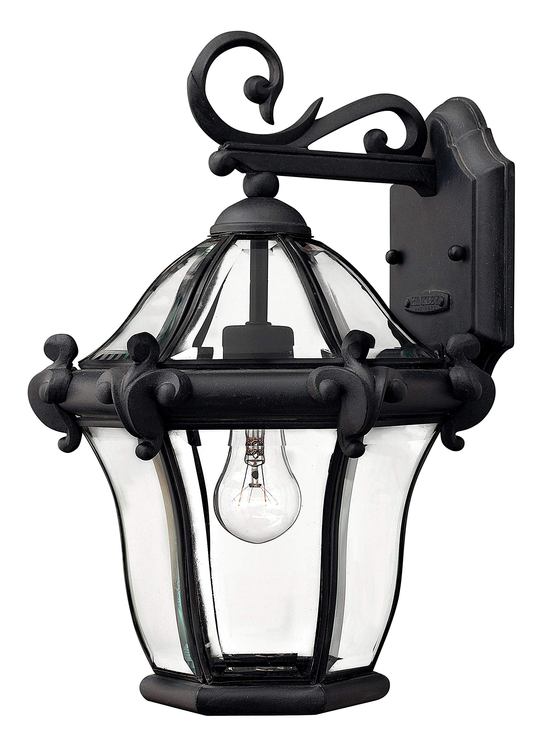Hinkley San Clemente Traditional One Light Small Outdoor Wall Mount Sconce - Museum Black Finish - Perfect for Porch, Patio, and Entryway Lighting
