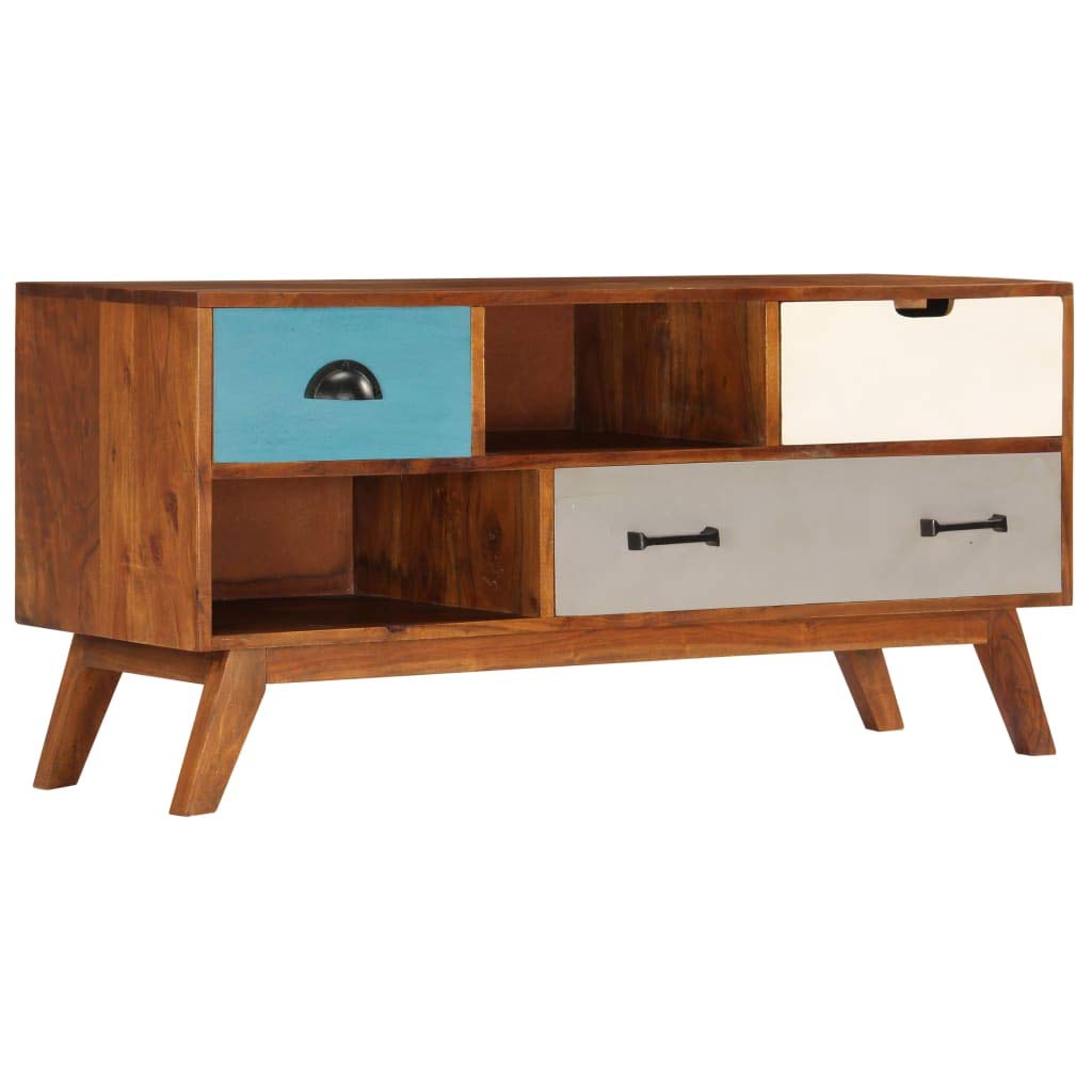 Mid-Century Modern TV Stand with 3 Drawers & 2 Storage Compartments - 43.3