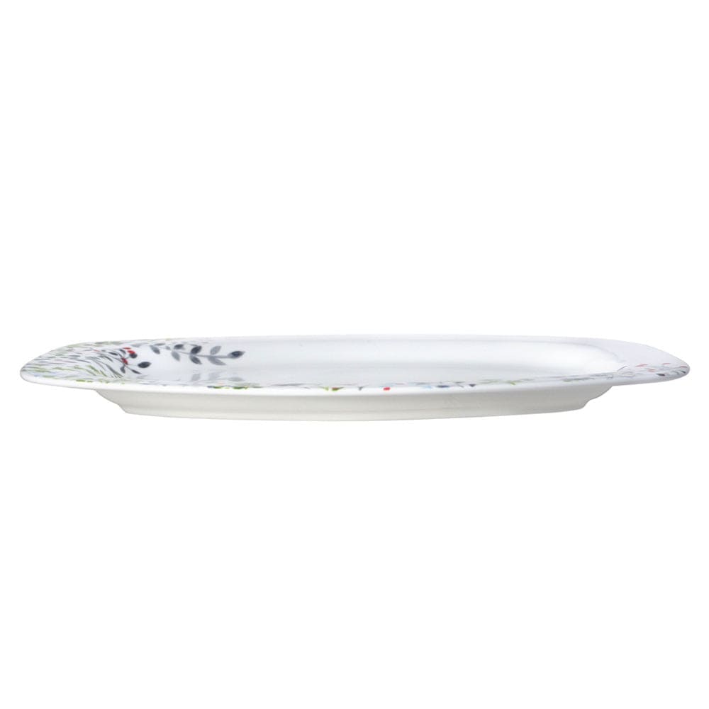 Tivoli Garden 14.75 Inch Rectangular Serving Platter - Elegant Dinnerware for Entertaining, Buffets & Holiday Tablescapes
