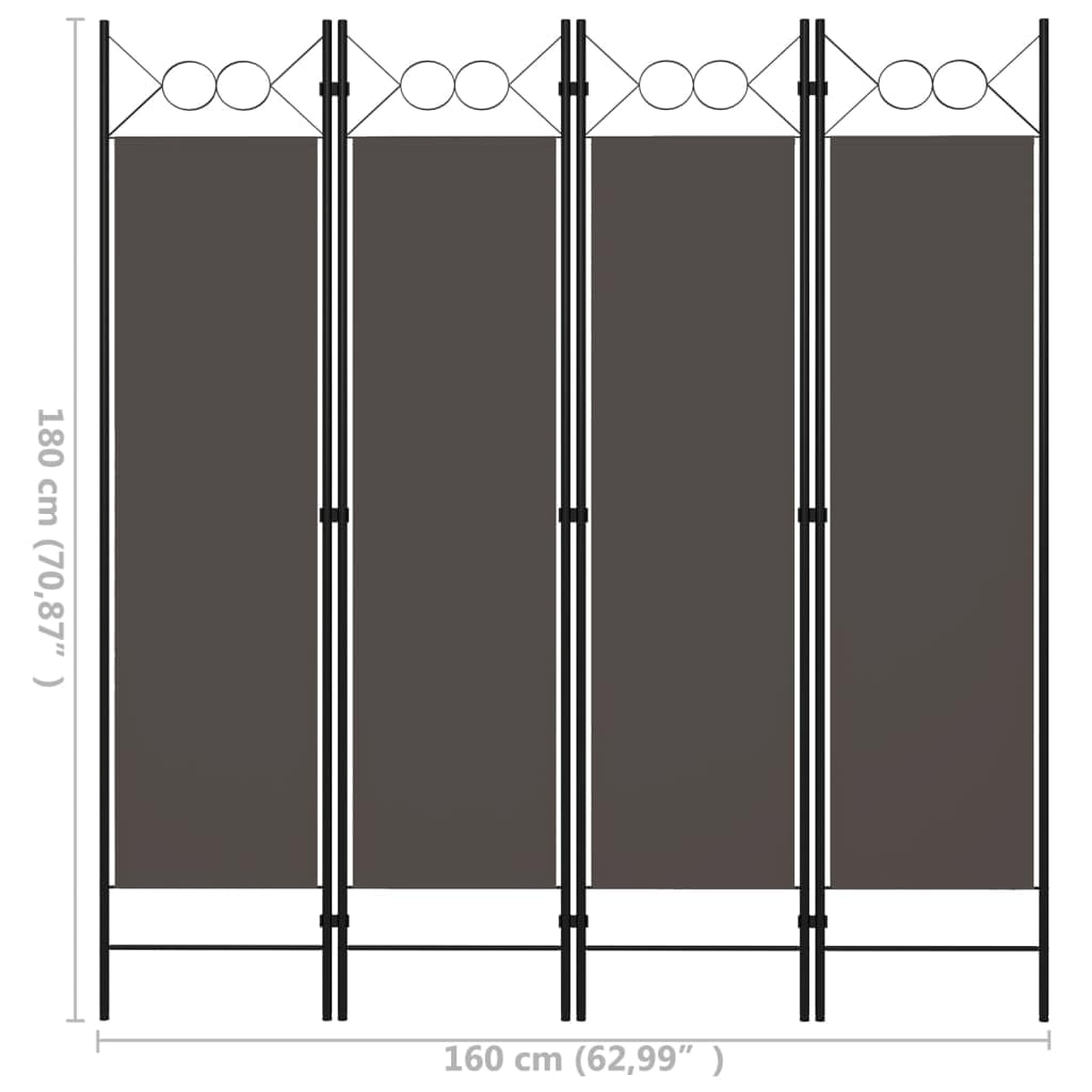 4-Panel Room Divider Screen - 63