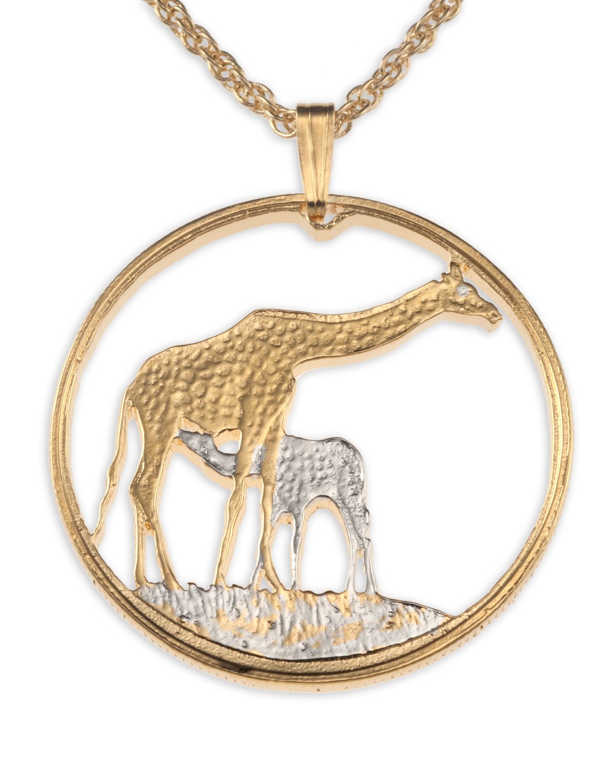 Unique World Coin Jewelry - Handcrafted Giraffe Pendant Necklace for Women | Vintage African Animal Charm Gift for Her | Perfect for Layering, Casual Wear & Special Occasions