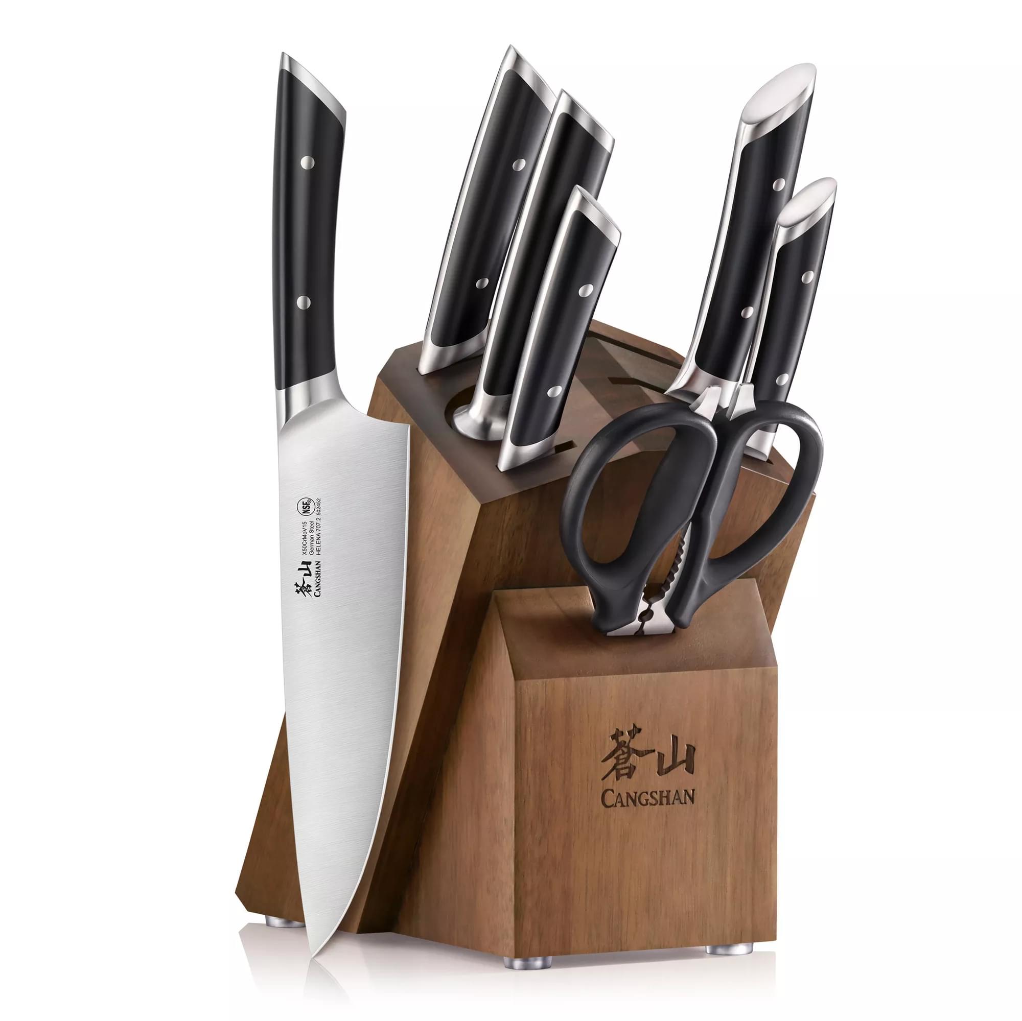 Premium Helena 8-Piece Knife Block Set - High-Quality Kitchen Knives for Professional Chefs & Home Cooking | Perfect for Slicing, Dicing, and Meal Prep