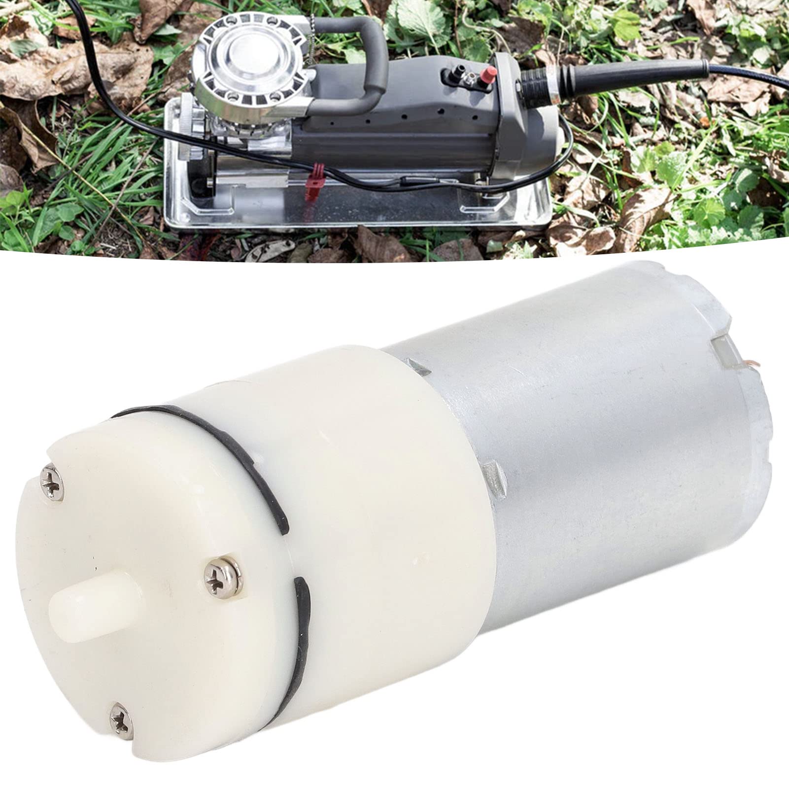 12V Miniature Vacuum Pump - DC Diaphragm Air Pump for Air Sampling & Instrument Equipment | Compact 90° Angle Ports | 1.8A 30W White Micro Air Pump | Ideal for Medical Devices, Lab Testing & Industrial Automation