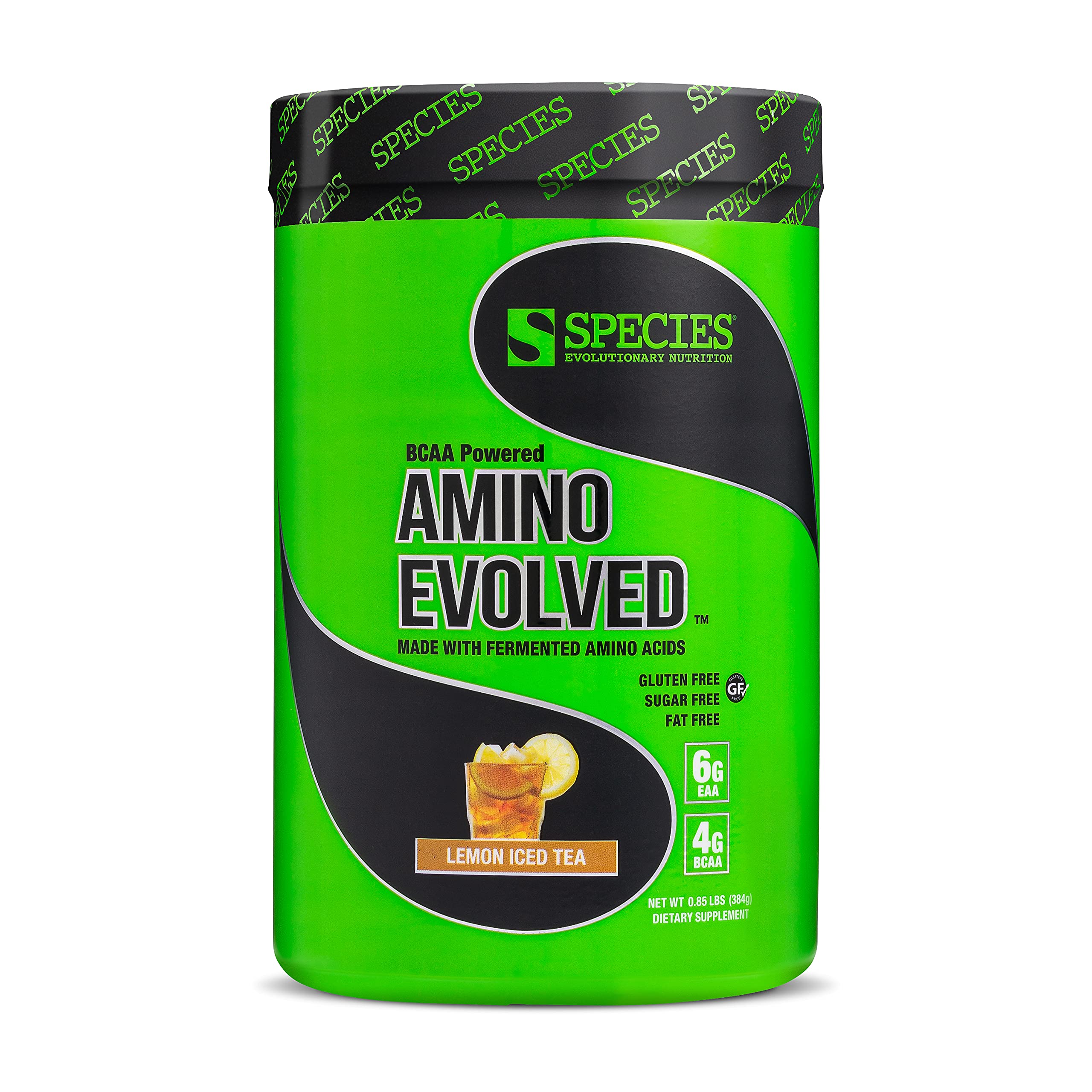 Species Nutrition Amino Evolved EAA & BCAA Powder - Fermented Branched Chain Amino Acids for Muscle Recovery & Endurance | Pre & Post Workout Supplement | Lemon Iced Tea Flavor (30 Servings) | Ideal for Gym Training, Bodybuilding & Athletic Performance