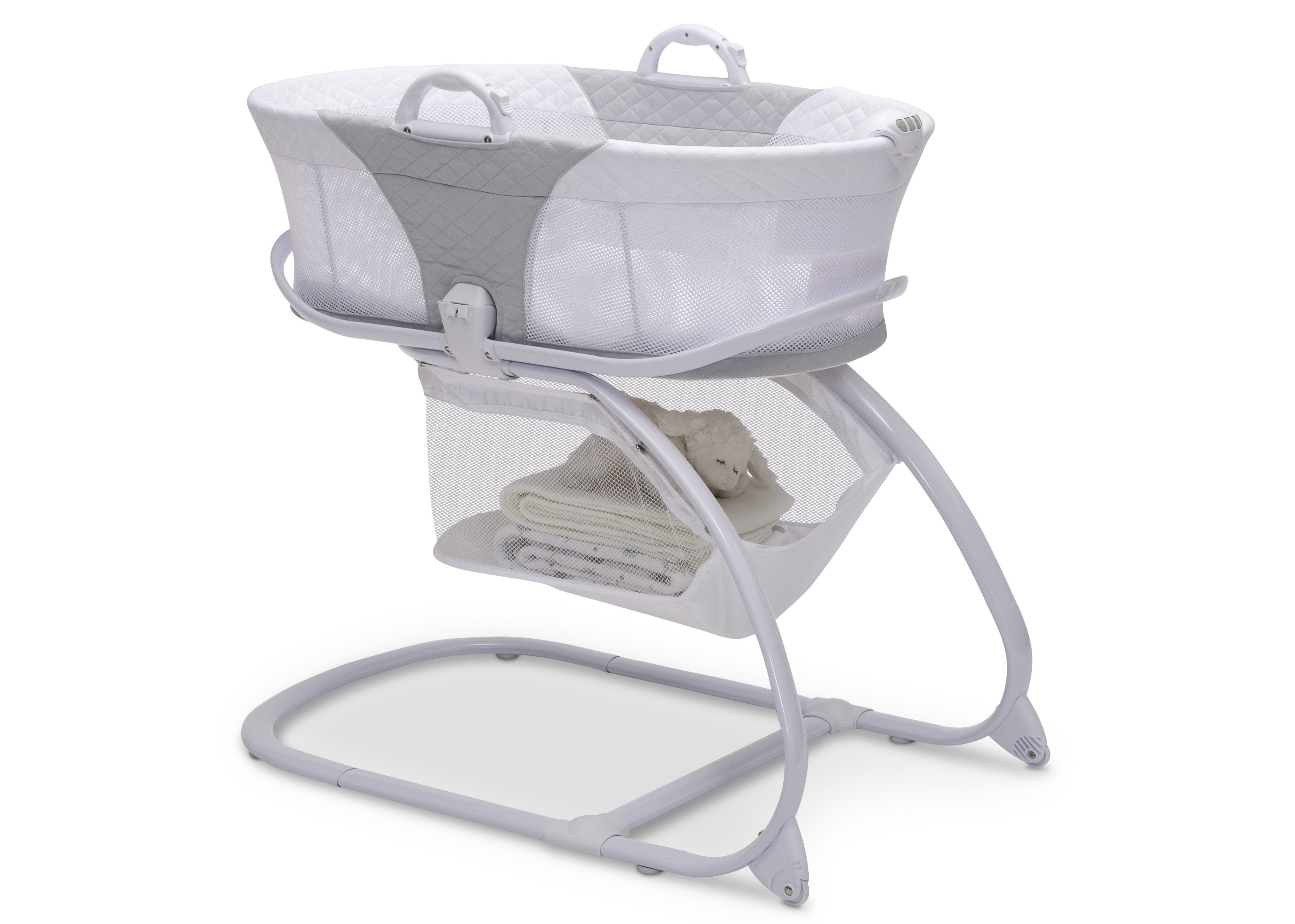 2 in 1 Moses Basket & Bedside Bassinet Sleeper for Newborns - Portable Baby Crib for Nursery, Co-Sleeping and Travel