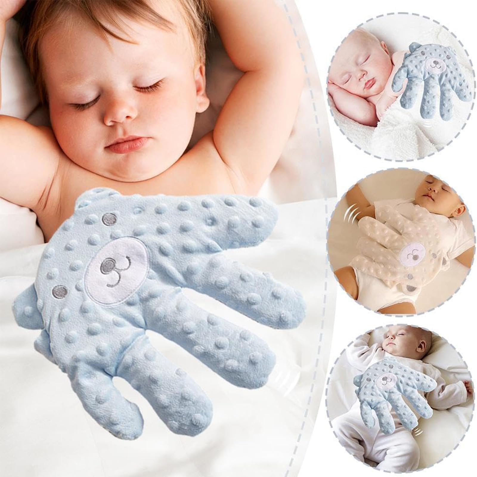 **Baby Soothing Palm Hand Glove - Electric Sleep Aid for Newborns & Infants, Red Bean Filling, Startle Prevention, Cute Design for Baby Boys & Girls - Perfect for Nursery, Travel & Bedtime Comfort**