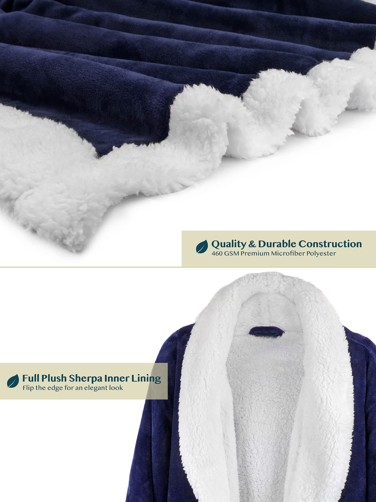 PAVILIA Soft Plush Women's Fleece Robe - Cozy Warm Bathrobe for Women, Fuzzy Long Spa Robe with Pockets - Perfect for Relaxing at Home, Lounging & Self-Care Moments