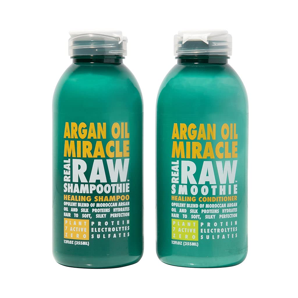 100% Pure Argan Oil Shampoo & Conditioner Set - Sulfate & Paraben Free Hair Repair Treatment with Natural Aloe Juice & Coconut Water for Shiny, Healthy Hair - Perfect for Dry, Damaged Hair Care & Daily Hydration