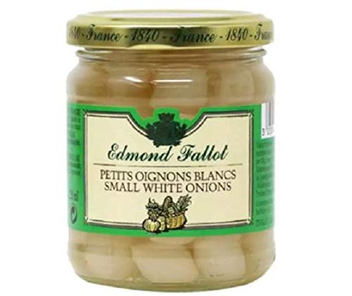 Edmond Fallot Small White Onions 190g - Premium Pickled Baby Onions | Perfect for Snacks, Cheese Boards, Charcuterie Platters & Salads | Gourmet Condiment for Appetizers & Entertaining