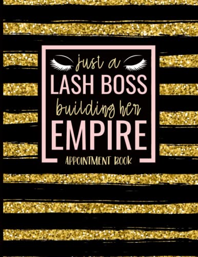 Lash Appointment Book for Eyelash Technicians - Weekly & Monthly Planner with Yearly Overview | Glitter Print Beauty Salon Organizer for Lash Artists & Extension Specialists | Perfect for Scheduling Clients, Tracking Inventory & Growing Your Lash Business