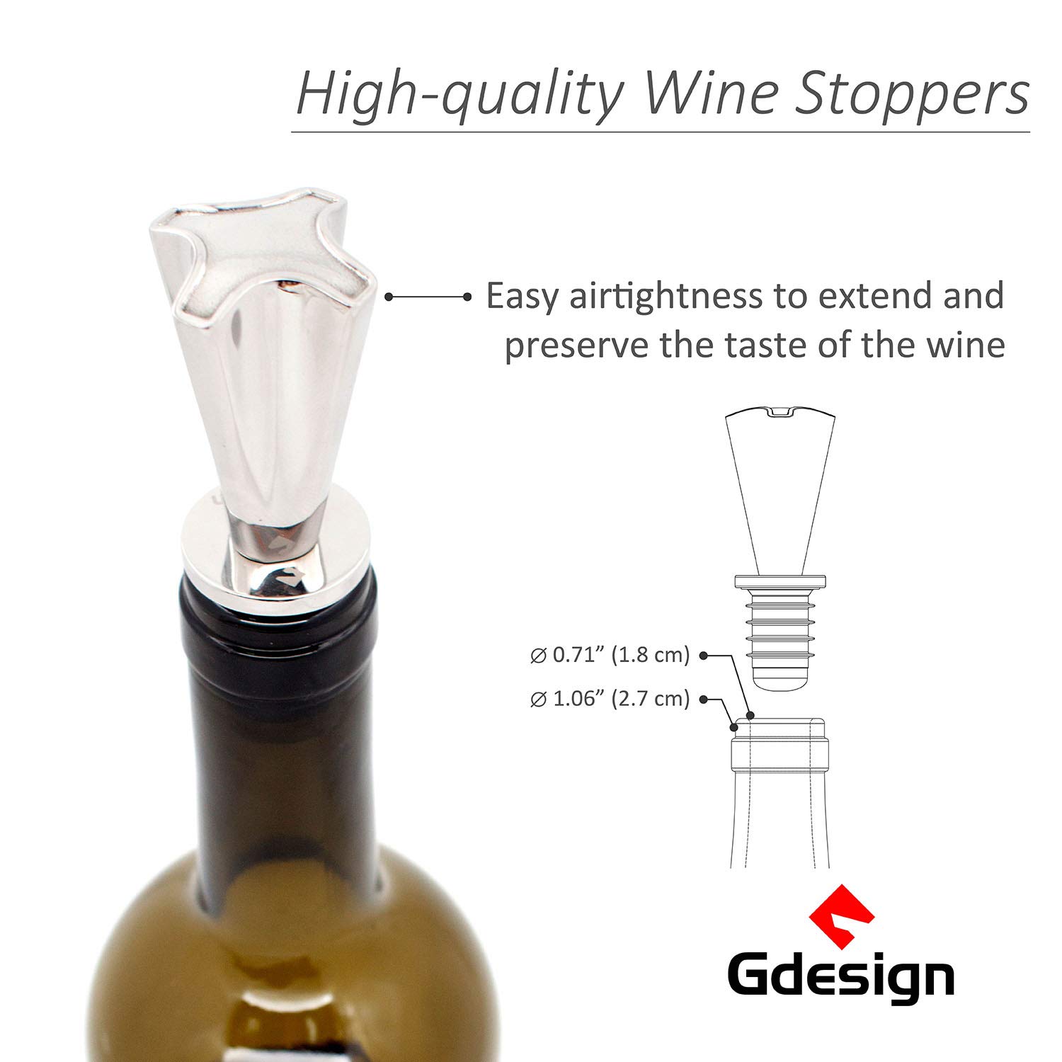 Premium Stainless Steel Wine Stopper - Reusable Wine Saver & Beverage Preserver with Classic Cross Design | Perfect for Red Wine, White Wine, Champagne & Home Bar Accessories