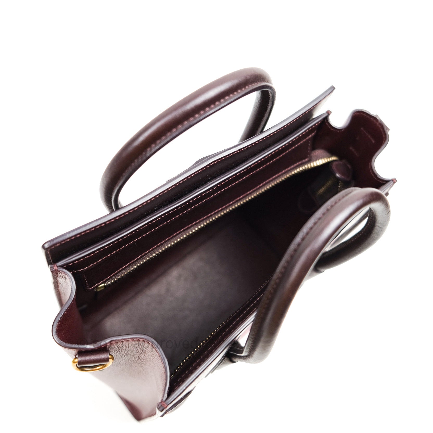 Celine Nano Luggage Tote Bag in Tri-Color Dark Red, Pink & Brown - Perfect for Work, Travel & Everyday Use
