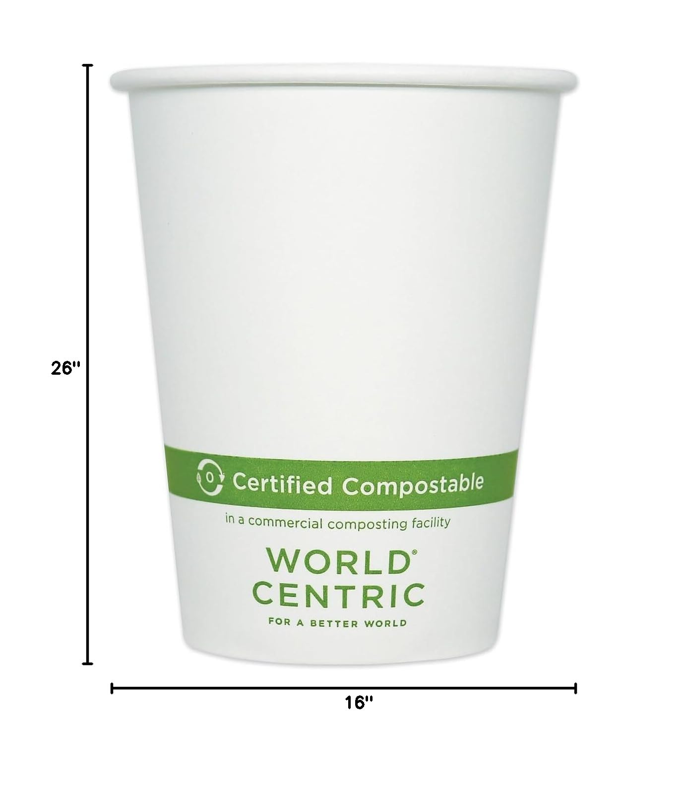 World Centric 12 oz White Paper Hot Cups - Eco-Friendly Disposable Coffee Cups, 1000 Count/Carton (CUPA12) - Perfect for Office, Cafes, and Catering Events