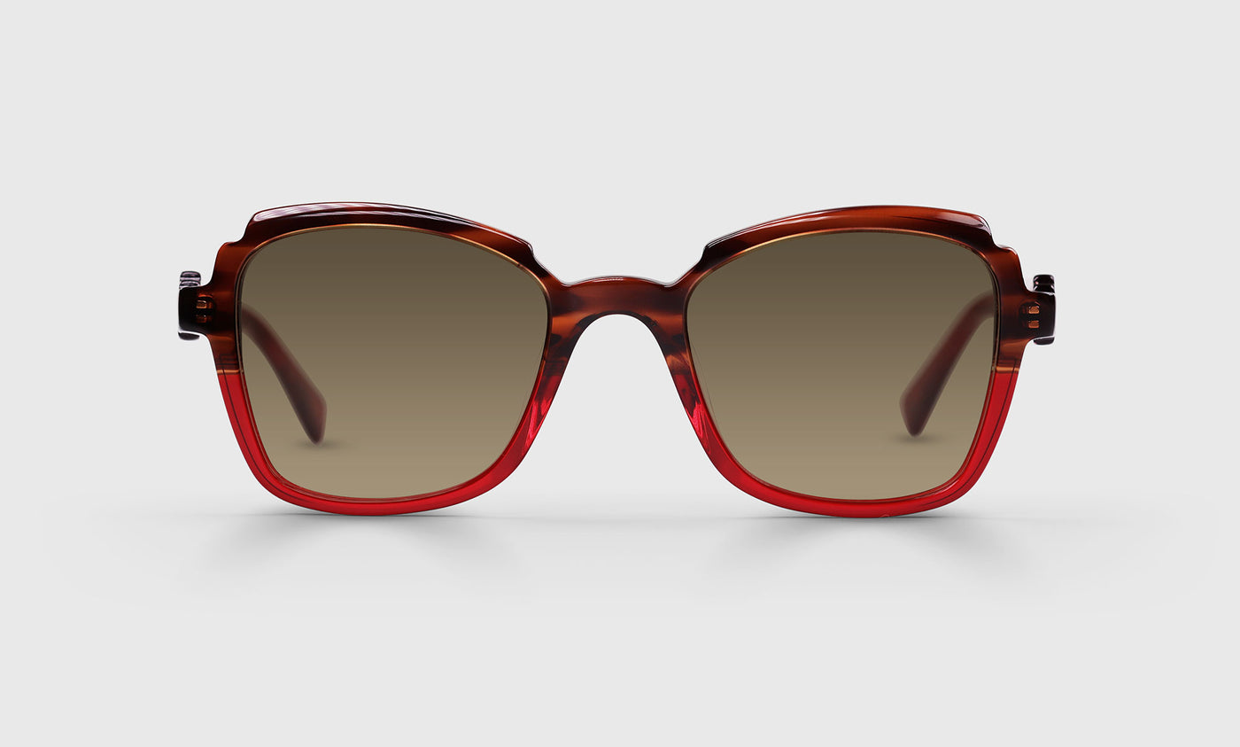 Fun Park Color 01 Chocolate to Cherry Fade Sunglasses - Gradient Lens Fashion Shades for Men & Women - Perfect for Outdoor Sports, Beach & Driving