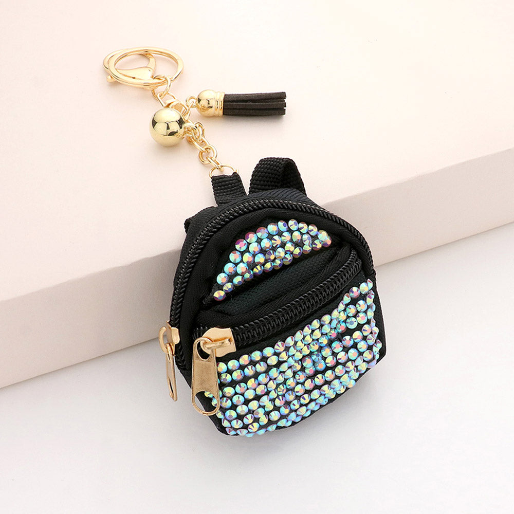 Sparkling Rhinestone Studded Backpack Keychains - Fashion Bling Accessories for Bags, Purses & Keys (K0203) | Perfect Gift for Teens & Party Favors