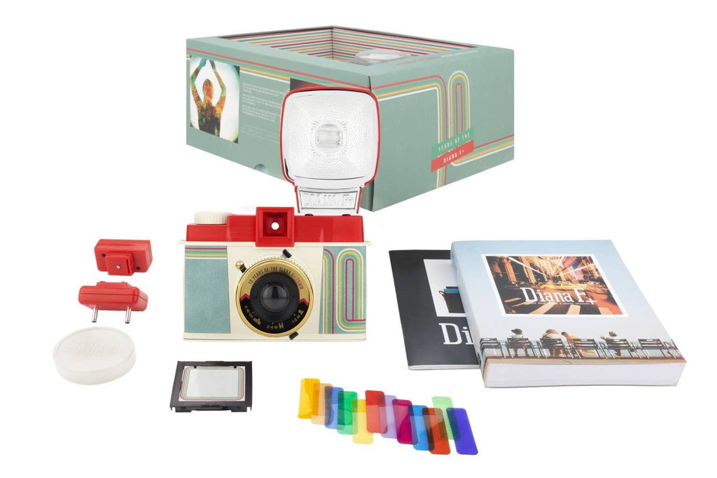 Diana F+ Medium Format Camera with Flash - Retro Film Camera for Creative Photography, Perfect for Travel, Street & Portrait Shots - Celebrating 10 Years of Diana Legacy
